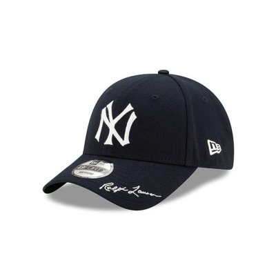 Blue New York Yankees Hat - New Era MLB x Ralph Lauren 49FORTY Fitted Caps USA5721680